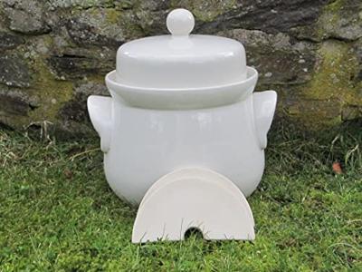 3240 Mini-Gärtopf creme 4,0 l mit Deckel und Steinen Fermentatiepot