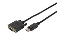 Digitus DB-340301-020-S DisplayPort-kabel DisplayPort / DVI Adapterkabel DisplayPort-stekker, DVI-D 24+1-polige stekker 2.00 m Zwart Rond, Afgeschermd - thumbnail