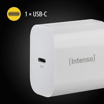 Intenso W20C USB-oplader 20 W 1x USB-C Wit Binnen USB Power Delivery (USB-PD) - thumbnail