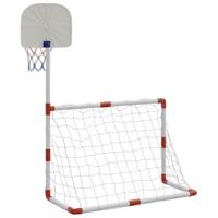VidaXL Kindervoetbal- en basketbalset met ballen 98x50x70 cm - thumbnail