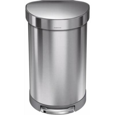 Simplehuman Afvalemmer Half Rond 45 liter (zilver)
