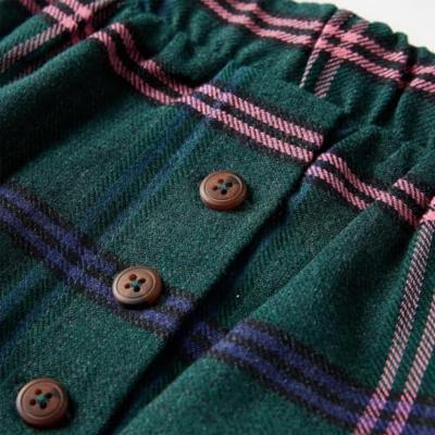 Kinderrok geruit patroon 116 donkergroen