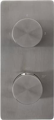 Ben Engraved Cross Slim inbouw regendoucheset Ø25cm met muuraansluiting gunmetal pvd-coating