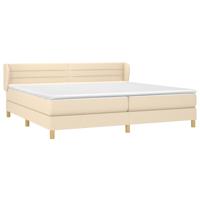 Boxspring met matras stof crèmekleurig 200x200 cm - thumbnail