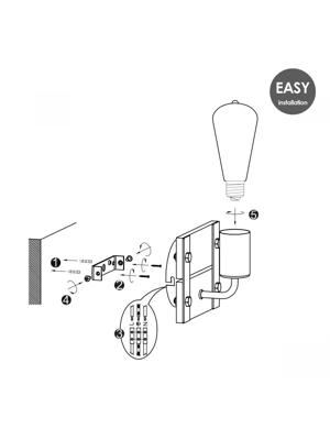 Home sweet home denton wandlamp 1L hout/burned metal Home sweet home denton wandlamp 1L hout/burned metal