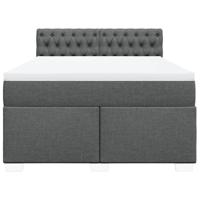 Boxspring met matras stof donkergrijs 140x200 cm - thumbnail
