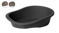 duvoplus, Ergonomische mand van kunststof, klassiek, 79 x 55 x 22 cm, antraciet, mand van robuust kunststof, geperforeerde bodem voor optimale ventilatie, met antislipvoeten, gemakkelijk te wassen - thumbnail