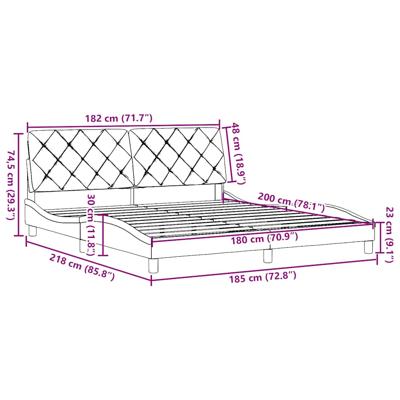 Bedframe zonder matras stof zwart 200x200 cm