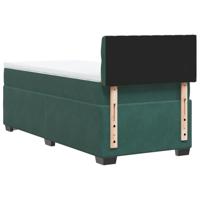 Boxspring met matras fluweel donkergroen 90x190 cm - thumbnail