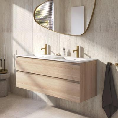 Ben Tendenza voorgemonteerd badmeubel incl. mat witte keramische wastafel 122,7x46x61,5cm urban oak