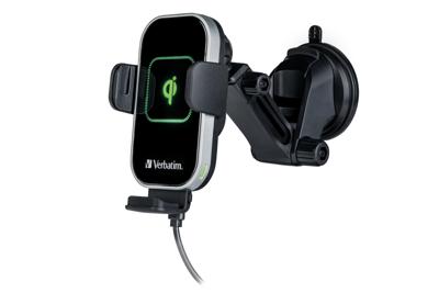 Verbatim Inductie lader 15 W FWC-03 Pro Qi Fast Wireless Car Charger 49554 Uitgangen Magnetische aansluiting Zwart
