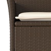 3-delige Tuinset met kussens poly rattan en glas bruin - thumbnail