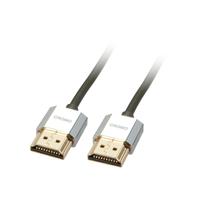 LINDY 41671 HDMI-kabel HDMI Aansluitkabel HDMI-A-stekker, HDMI-A-stekker 1.00 m Grijs 4K UHD, OFC-kabel, Rond, Afgeschermd (dubbel), Extreem dun, Vergulde - thumbnail