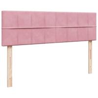 Ottoman bed met matras en LED's 140x190cm fluweel roze - thumbnail
