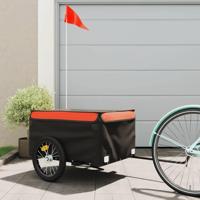 VidaXL Fietstrailer 45 kg ijzer zwart en oranje - thumbnail