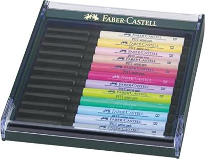 Faber Castell Tekenstift Pitt Artist Pen Brush - set 12 stuks - pastel