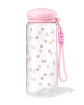 HEMA Waterfles 700ml met draagkoord bloemen