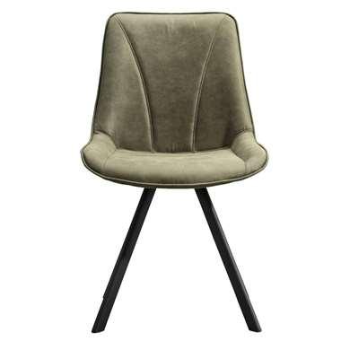 Eetkamerstoel Bas - stof Cowboy - olijfgroen - Leen Bakker