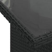 7-delige Loungeset met kussens poly rattan zwart - thumbnail