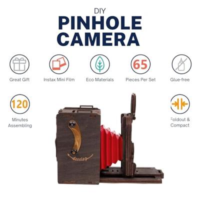 JollyLook DIY Pinhole Mini Instant Filmcamera-bouwset, Bruin gekleurd