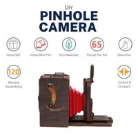 JollyLook DIY Pinhole Mini Instant Filmcamera-bouwset, Bruin gekleurd - thumbnail