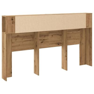 Hoofdbordkast 180x18,5x102,5 cm bewerkt hout artisanaal eiken