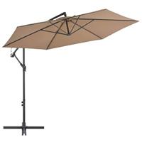 VidaXL Zweefparasol met aluminium paal 300 cm taupe - thumbnail