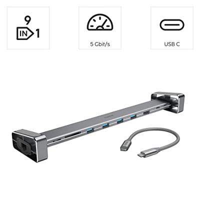 Hama USB-C-dockingstation Met Afneembare Voetjes 9-poorts Hama USB-C-dockingstation Met Afneembare Voetjes 9-poorts
