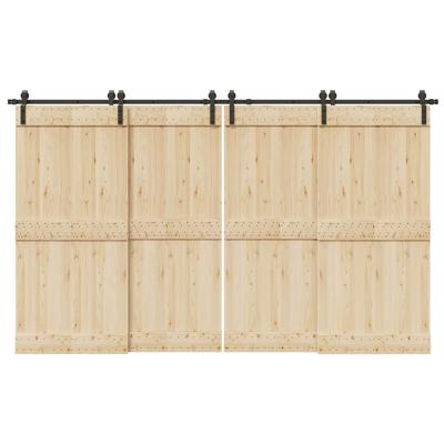 Doos met onderdelen voor schuifdeur 366 cm staal zwart