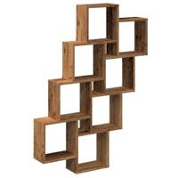 Wandschap kubus 90x15x119,5 cm bewerkt hout oud houtkleurig - thumbnail