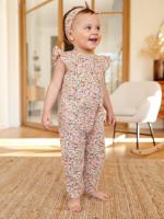 Bedrukt setje pakje + hoofdband baby meisje roze, bedrukt - thumbnail