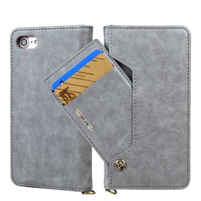 Voor iPhone 8 / 7 CMai2 Kaka-serie Litchi Texture Horizontal Flip Leather Case met Houder & Card Slots(Grijs) Voor iPhone 8 / 7 CMai2 Kaka-serie Litchi Texture Horizontal Flip Leather Case met Houder & Card Slots(Grijs)