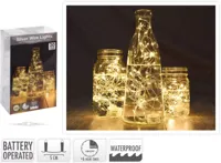 Kerstverlichting draad zilver 20 LED 2xCR2032 - thumbnail