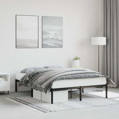 Bedframe metaal zwart 135x190 cm