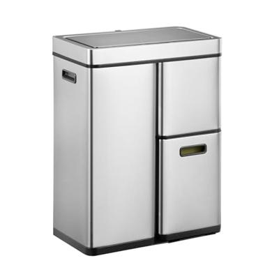 EKO Recycle Mirage Plus Sensor Afvalbak 30+15+15L Mat RVS EKO Recycle Mirage Plus Sensor Afvalbak 30+15+15L Mat RVS