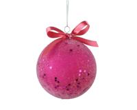 Kerstbal 8 cm pink - thumbnail