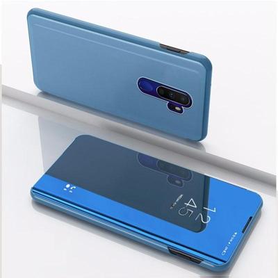 Voor OPPO A9 2020/A5 2020 vergulde spiegel horizontaal Flip leder met standaard mobiele telefoon holster (blauw) Voor OPPO A9 2020/A5 2020 vergulde spiegel horizontaal Flip leder met standaard mobiele telefoon holster (blauw)