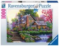 Puzzel ravensburger romantische cottage 1000st - thumbnail