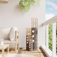 Kaarsenhouders 3 st wicker grijs - thumbnail