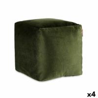 Poef Fluweel Groen 30 x 30 x 30 cm (4 Stuks) - thumbnail