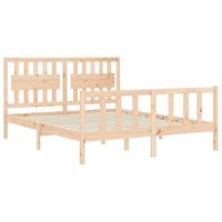 Bedframe met hoofdbord massief hout - thumbnail