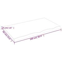 Wastafelblad 100x60x(2-4) cm behandeld massief hout donkerbruin - thumbnail