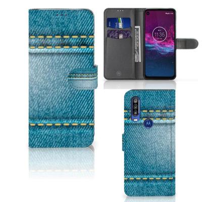 Motorola One Action | Wallet Case | met Pasjes | Jeans