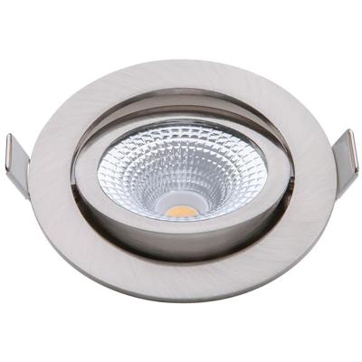 EcoDim LED Inbouwspot 5W IP54 Dimbaar Warm Wit 2000K-3000K Nikkel