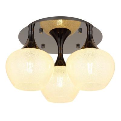 Globo Antraciet plafondlampMaxy met wit glas 3-lichts Ø 45cm - 15548-3DK