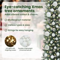 VidaXL Kunstmatige slanke kerstboom met 150 led groen en wit 120 cm - thumbnail