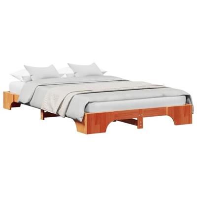 Bedframe Wasbruin 140 x 190 cm Massief grenenhout