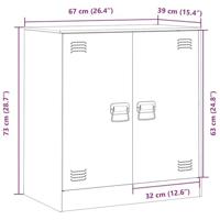 Dressoir 67x39x73 cm staal zwart - thumbnail
