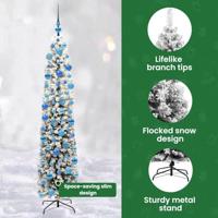 VidaXL Kunstkerstboom groen 180 cm pvc en staal en kunststof - thumbnail