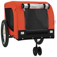 Hondenfietstrailer oxford stof en ijzer oranje en zwart - thumbnail